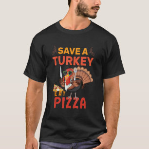 T-shirt Sauvez Une Turquie Mange Pizza Adulte Vegas Enfant