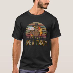 T-shirt Sauvez une Turquie manger pizza Thanksgiving Shirt