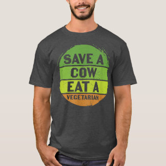T-shirt Sauvez une vache Mangez un Jour des terres végétar