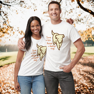 T-shirt Sauvez une vie Adoptez un abri Chien Animaux domes