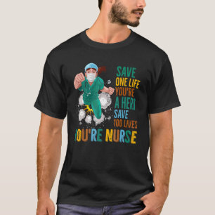 T-shirt Sauvez une vie Vous êtes un héros Sauvez 100 vies
