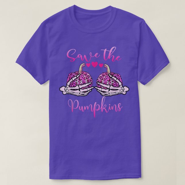 T-shirt Sauvez vos Citrouilles Leopard Sensibilisation au  (Design devant)