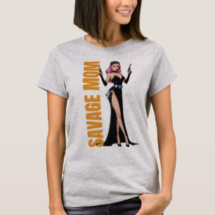 T-shirt Savage Maman Graphic Tee   Cadeau Bold et Fierce M