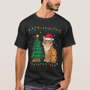T-shirt Savannah Chat Père Noël Hommes Femmes Enfants Noël