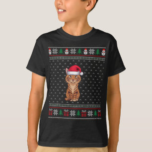 T-shirt Savannah Chat portant le chapeau de Noël Vilabes N