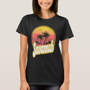 T-shirt Savannah Georgia coucher de soleil rétro