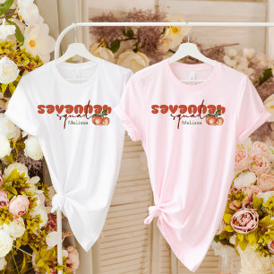 T-shirt Savannah Squad Peach Bridesmaid Bachelorette Rétro