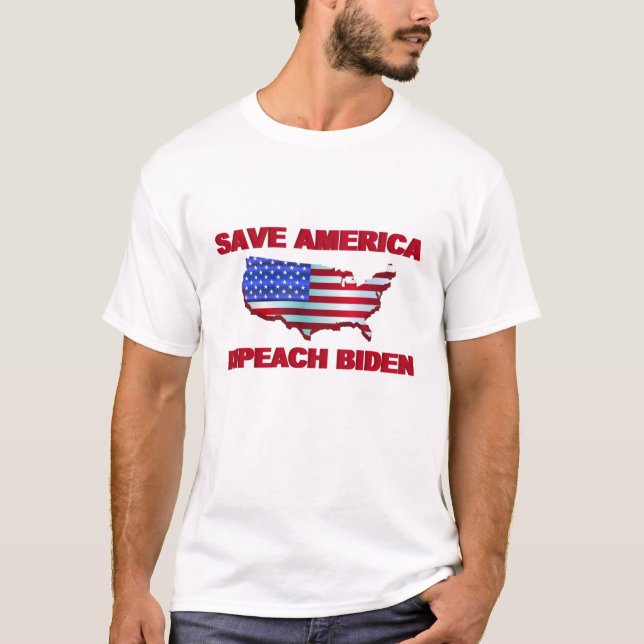 T-shirt Save America Impeach Biden (Devant)