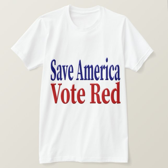 T-shirt Save America Vote Red avec le texte bleu rouge (Design devant)