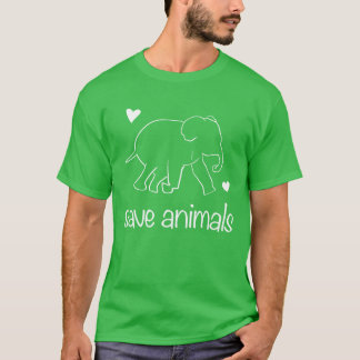 T-shirt save animals animal elephant animal rights activis