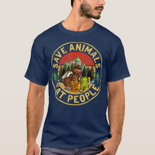 T-shirt Save Animals Eat People Bear Driking Beer