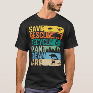 T-shirt Save Bees Rescue Animals Recycle Plastic - Earth