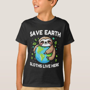 T-shirt Save Earth Sloth Design - Drôle Jour des terres an