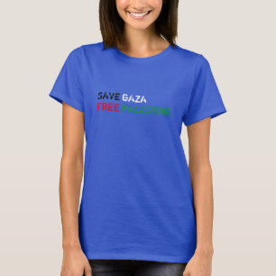 T-shirt Save Gaza Free Palestine grunge typographie