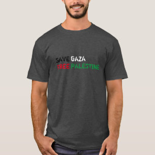 T-shirt Save Gaza Free Palestine grunge typographie