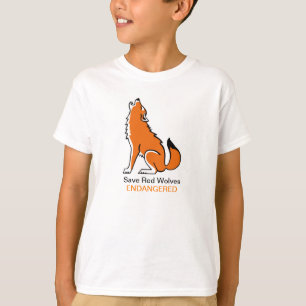 T-shirt Save Red WOLVES - Graphique animal en voie de disp