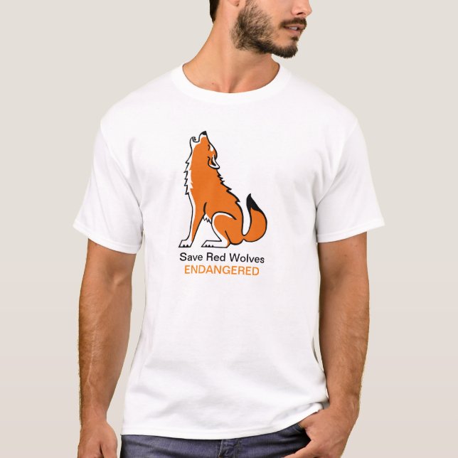 T-shirt Save Red WOLVES - USA - Animal en voie de disparit (Devant)