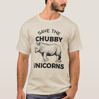 T-shirt Save the Chubby Unicorn - Funny Rhino Conservation