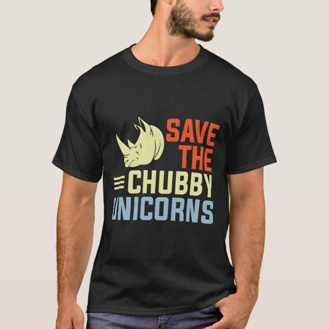 T-shirt Save The Chubby Unicorns Fat Rhino (Devant)