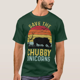T-shirt Save The Chubby Unicorns Vintage Funny Rhino