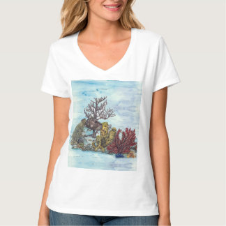 T-shirt Save The Coral Reefs Handpainted