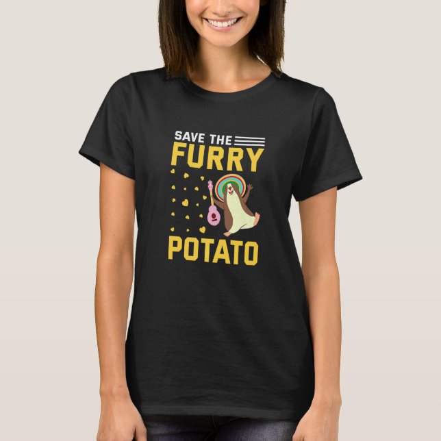 T-shirt Save The Furry Potato  Guinea Pig (Devant)