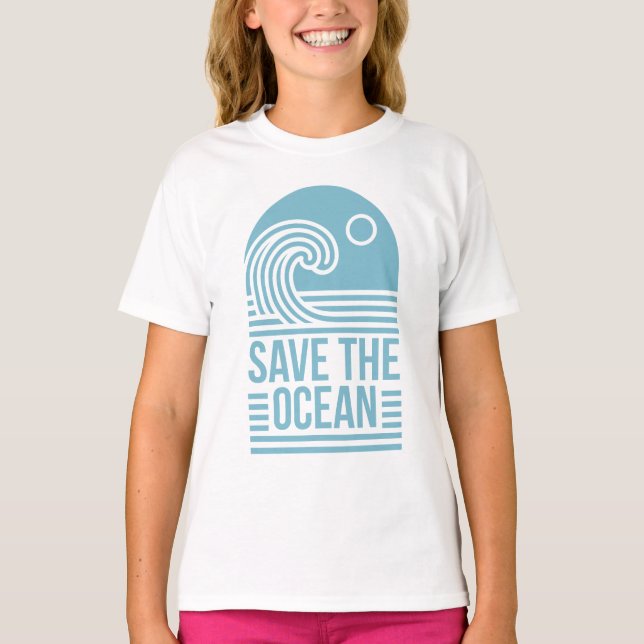 T-shirt Save the ocean beach retro aesthetic (Devant)