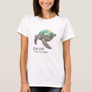 T-shirt Save the Planet - Sea Turtle Earth Edition