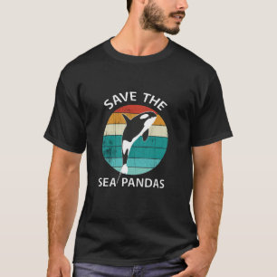T-shirt Save the Sea Pandas - Retro Orcas Cadeau Classique