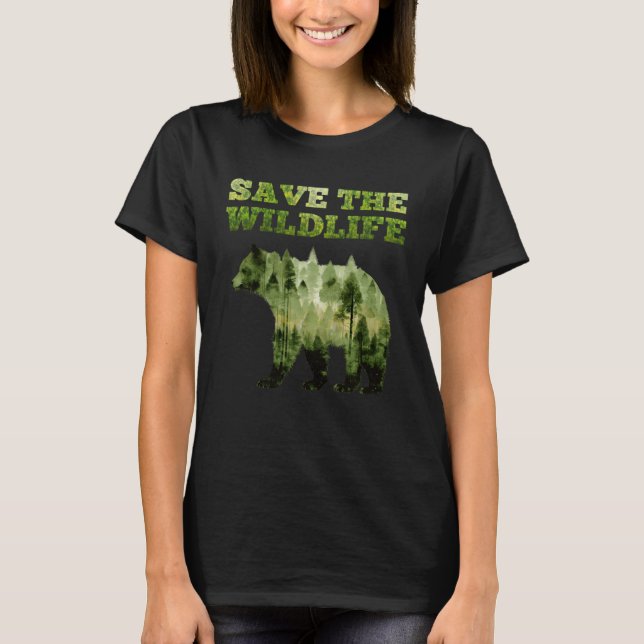 T-shirt Save the Wildlife endangered Animals and Plants en (Devant)