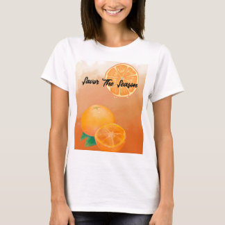 T-shirt Savouriser la saison Orange botanique à l'aquarell