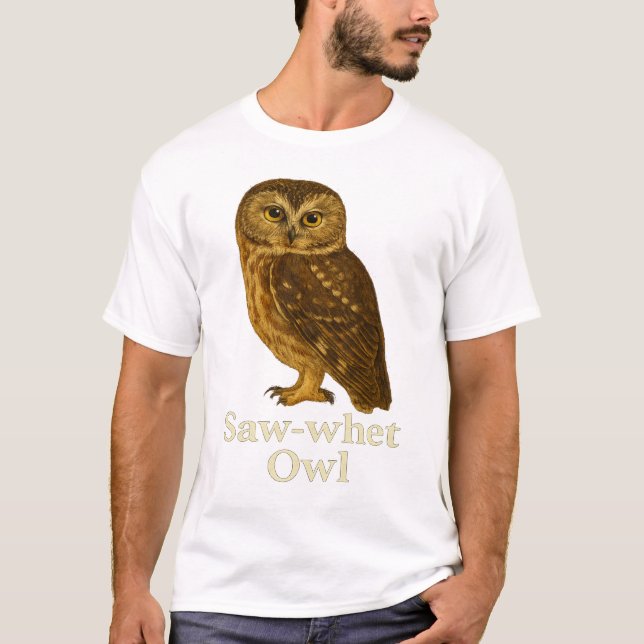 T-shirt Saw-whet Owl T-Shirt: Raptor Bird Nature Design (Devant)