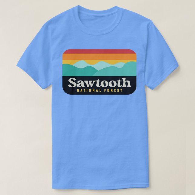 T-shirt Sawtooth National Forest Camping Idaho Randonnées  (Design devant)