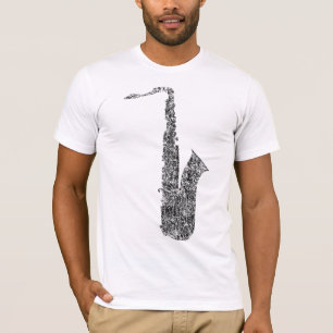 T-shirt saxophone affligé