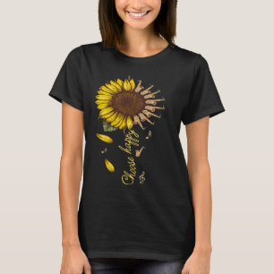 T-shirt Saxophone Choisissez Happy Sunflower Classic Vinta