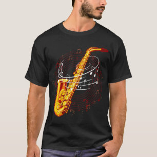T-shirt Saxophone cool Pour Notes Musiques Jazz Musicien S
