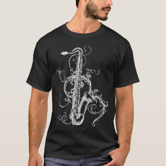 T-shirt Saxophone de tenor floral