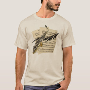 T-shirt Saxophone et musique de piano