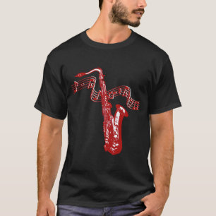 T-shirt Saxophone et notes