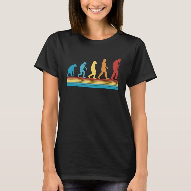 T-shirt Saxophone Evolution Retro Saxophone Player Saxopho (Devant)