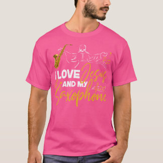 T-shirt Saxophone Jésus Foi Chrétien J'Aime Jésus Et M