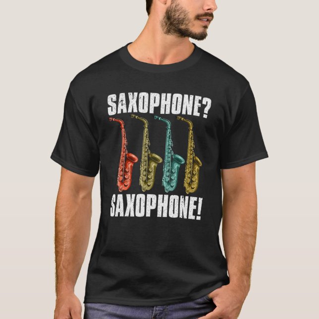 T-shirt Saxophone Lecteur Jazz Musicien Saxophoniste Saxop (Devant)