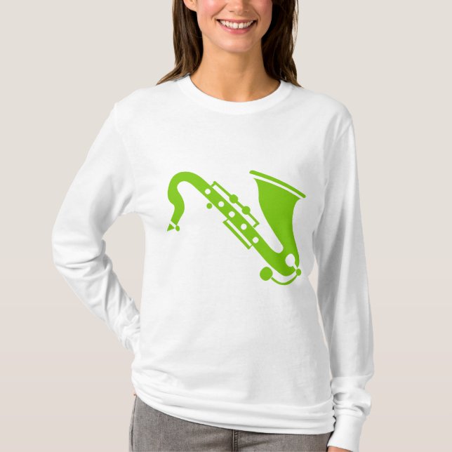 T-shirt Saxophone - Martian Green (Devant)