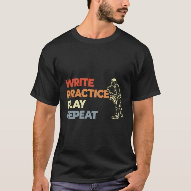T-shirt Saxophone Motivation Vintage Look (Devant)