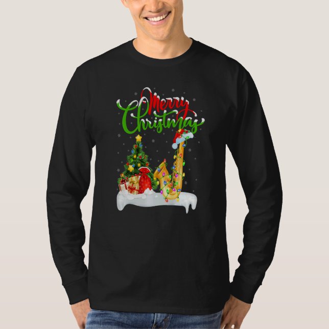 T-shirt Saxophone Music  Xmas Decorations Saxophone Christ (Devant)