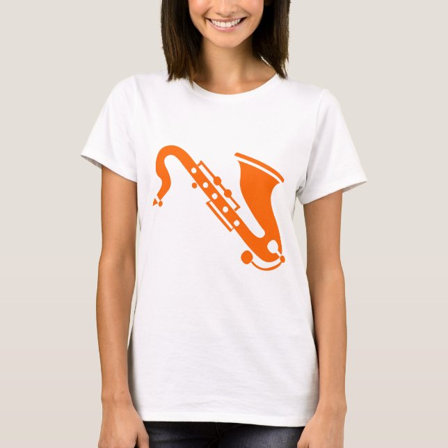 T-shirt Saxophone - Orange (Devant)