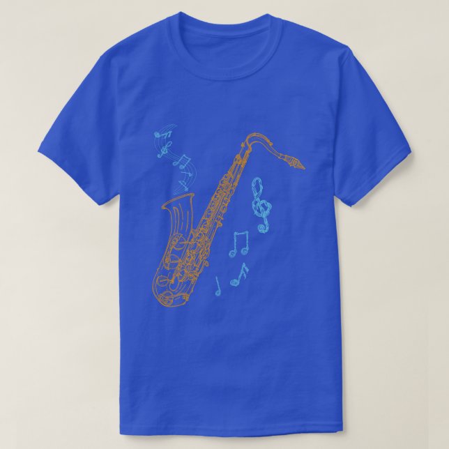 T-shirt Saxophone Player Musicien Jazz Musique Art (Design devant)