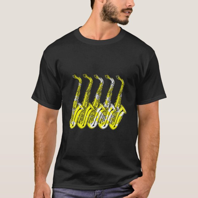 T-shirt Saxophone Sax Musical Instrut (Devant)
