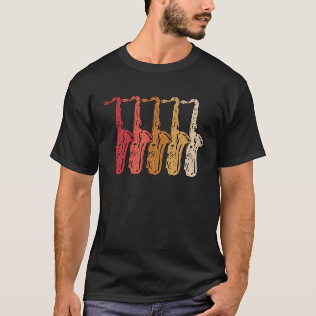 T-shirt Saxophone Saxaphone Player Musique Jazz Tenor 14 (Devant)