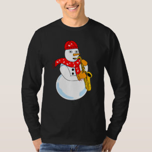 T-shirt Saxophone Snowman